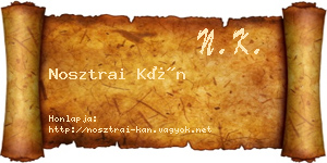 Nosztrai Kán névjegykártya